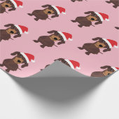 Niedliches Daschund Geschenkpapier (Ecke)