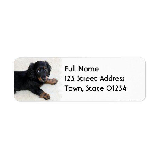 Niedliches Daschund-Mailing-Label (Vorne)