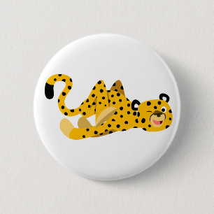 Niedliches Dashing Cartoon Cheetah Button Abzeiche