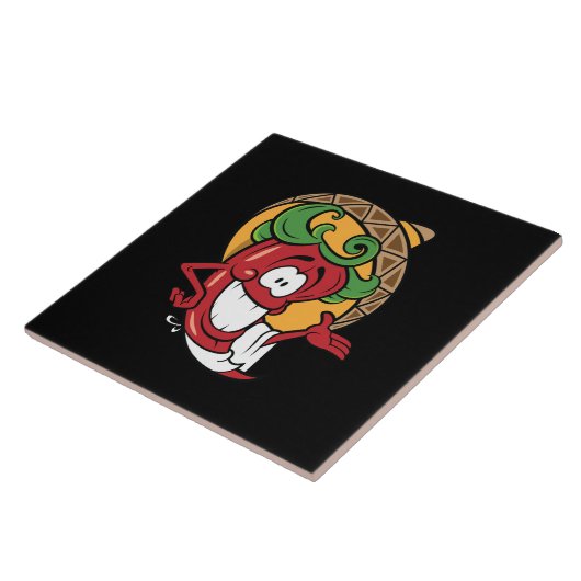 Niedliches Dekor im Südwesten des Chilis Fliese (Seite)