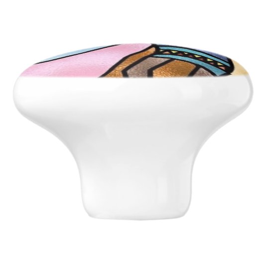 Niedliches Dekor im Südwesten von Imitaten mit Bun Keramikknauf (Seitenansicht)