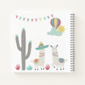 Niedliches Dekor Llamas Cactus Hot Air Ballon Notizblock (Rückseite)