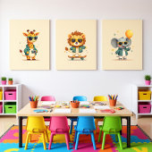 Niedliches Dekor von Boho Safari Kinderzimmer | Se Bilderwand Sets