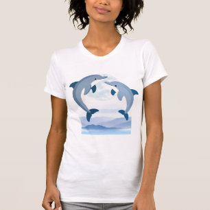 Niedliches Delfin-Aquarell-T-Shirt für Frauen Oz T-Shirt