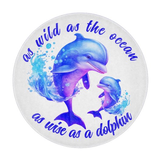 Niedliches Delphinangebot | Schneidebrett (Vorderseite)