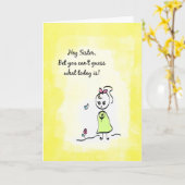 Niedliches Denken an Sie Schwester-Tag mit Karte (Gelbe Blume)
