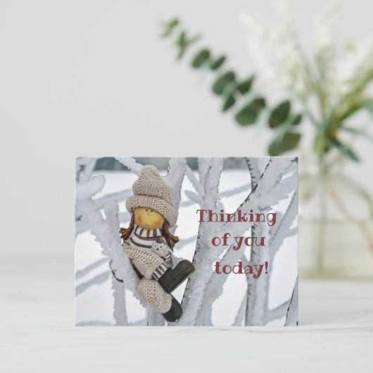 Niedliches Denken Sie an Ihre Postkarte (Stehend Vorderseite)