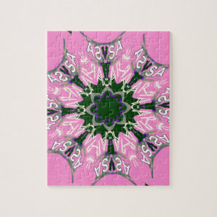 Niedliches Design der blauen und rosa Mode Puzzle