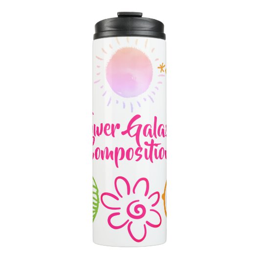 Niedliches Design der Blume Galaxy-Kombination Thermosbecher (Vorderseite)