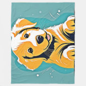 Niedliches Design der Puppy Art Fleecedecke (Vorderseite)