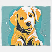 Niedliches Design der Puppy Art Fleecedecke (Vorderseite (Horizontal))