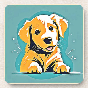 Niedliches Design der Puppy Art Getränkeuntersetzer