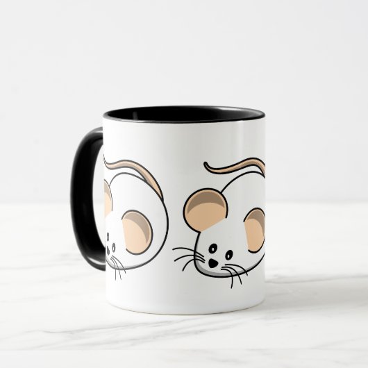 Niedliches Design der weißen Maus Tasse (Vorderseite Links)