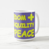niedliches Design "FRIEDENSFORMULA EQUATION". Jetz Kaffeetasse (VorderseiteRechts)