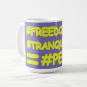 niedliches Design "FRIEDENSFORMULA EQUATION". Jetz Kaffeetasse (Vorderseite Links)