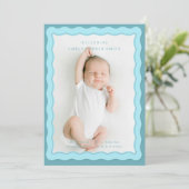 Niedliches Design für Wavy Blue Double Border Ankündigung (Stehend Vorderseite)