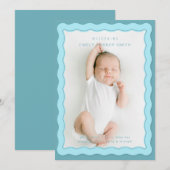 Niedliches Design für Wavy Blue Double Border Ankündigung (Vorne/Hinten)