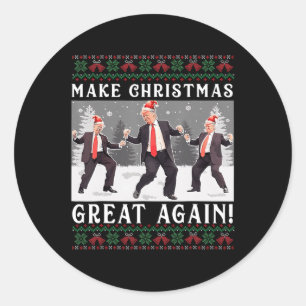 Niedliches Design macht Weihnachten wieder großart Runder Aufkleber