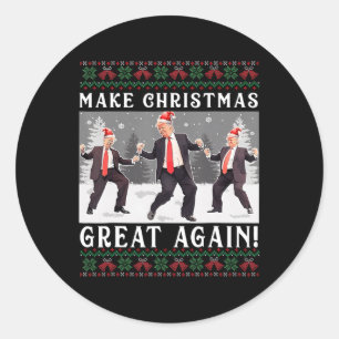 Niedliches Design macht Weihnachten wieder großart Runder Aufkleber