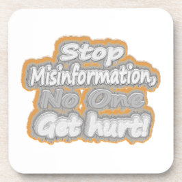 niedliches Design mit "Stopp Misinformation". Jetz Getränkeuntersetzer