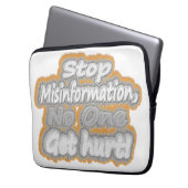 niedliches Design mit "Stopp Misinformation". Jetz Laptopschutzhülle (Vorderseite Links)