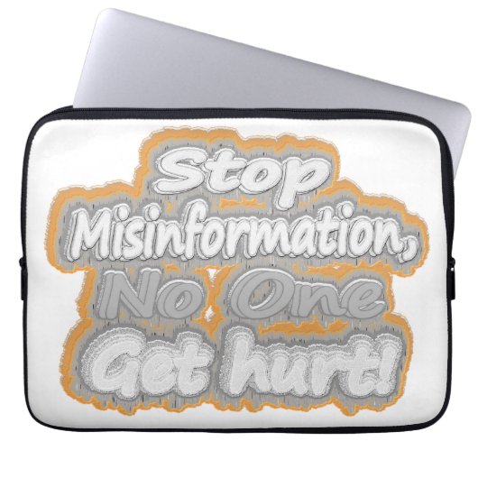 niedliches Design mit "Stopp Misinformation". Jetz Laptopschutzhülle (Vorderseite)