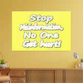 niedliches Design mit "Stopp Misinformation". Jetz Leinwanddruck (Insitu (Wohnzimmer))