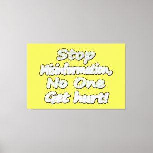 niedliches Design mit "Stopp Misinformation". Jetz Leinwanddruck