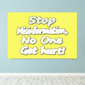 niedliches Design mit "Stopp Misinformation". Jetz Leinwanddruck (Insitu (Holzboden))