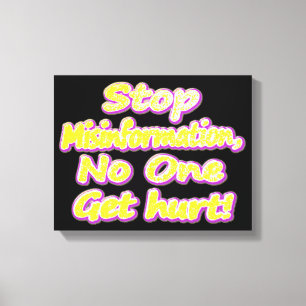 niedliches Design mit "Stopp Misinformation". Jetz Leinwanddruck