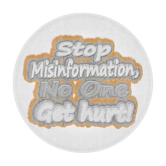 niedliches Design mit "Stopp Misinformation". Jetz Schneidebrett (Vorderseite)