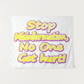 niedliches Design mit "Stopp Misinformation". Jetz Wandteppich (Vorderseite (Horizontal))