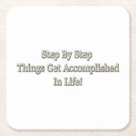 niedliches Design "Schritt für Schritt" Jetzt kauf Rechteckiger Pappuntersetzer