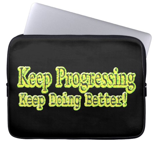 Niedliches Design über "Behalt Progressing". T - S Laptopschutzhülle (Vorderseite)