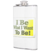 Niedliches Design über "I Be" T - Shirt Throw Pill Flachmann (Links)