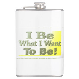 Niedliches Design über "I Be" T - Shirt Throw Pill Flachmann