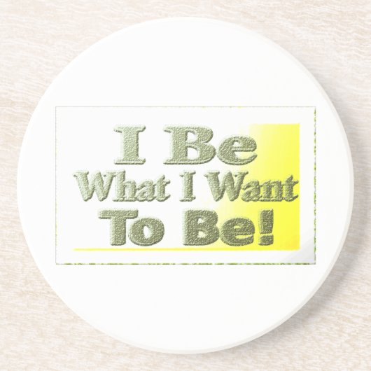 Niedliches Design über "I Be" T - Shirt Throw Pill Getränkeuntersetzer (Vorne)