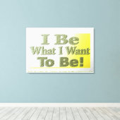 Niedliches Design über "I Be" T - Shirt Throw Pill Leinwanddruck (Insitu (Holzboden))