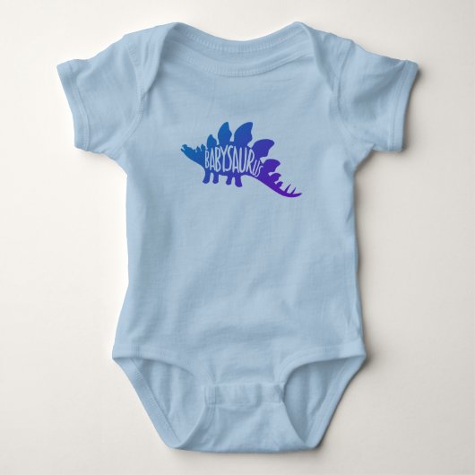 Niedliches Design von Baby Dinosaur in Blau Baby Strampler (Vorderseite)