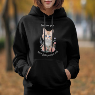 Niedliches Design von Cat Floral Motivierend Hoodie