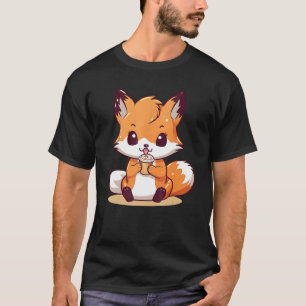 Niedliches Design von Kitsune Fox und Cupcake 1 T-Shirt
