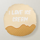 Niedliches Design von Vanilleeis für Kinder Rundes Kissen (Vorderseite)