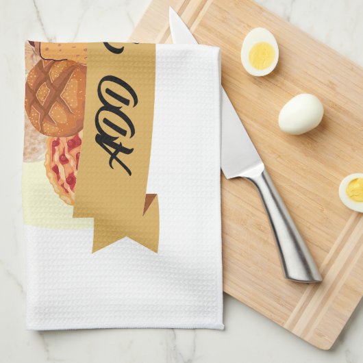 Niedliches Dessert Brot Backbäckerei individuelle Geschirrtuch (Viertel Falte)