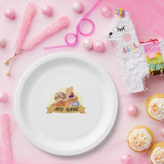 Niedliches Dessert Brot Backbäckerei individuelle Pappteller (Party)