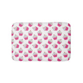 Niedliches Dessert Hellrosa Cupcake Muster Badematte (Vorderseite)