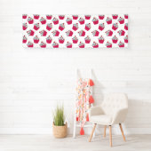 Niedliches Dessert Hellrosa Cupcake Muster Banner (Insitu)