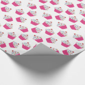 Niedliches Dessert Hellrosa Cupcake Muster Geschenkpapier (Ecke)