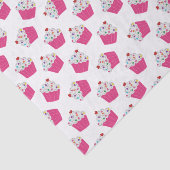 Niedliches Dessert Hellrosa Cupcake Muster Seidenpapier (Ausschnitt)