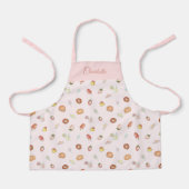 Niedliches Dessertmuster Pink Name Kinder Schürze (Vorderseite)