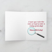 Niedliches Detektiv Geburtstag Karte (Innenseite)